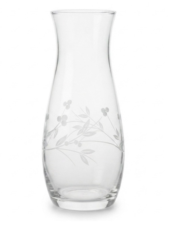Vintage Other - Hand Cut Glass Vase 7" Etched Floral Vintage